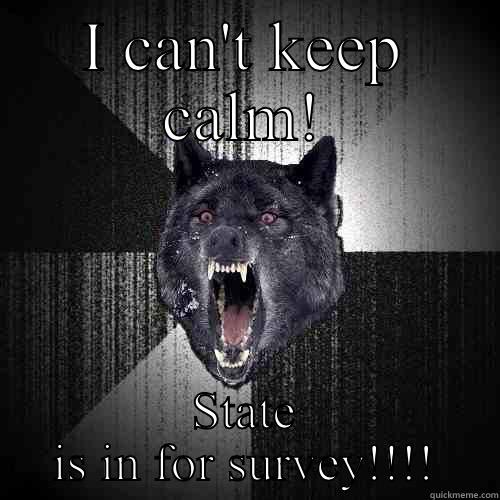 I CAN'T KEEP CALM! STATE IS IN FOR SURVEY!!!! Insanity Wolf