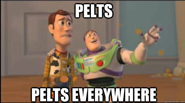 Pelts Pelts everywhere  Buzz and Woody