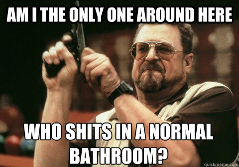 Am I the only one around here Who shits in a normal bathroom? - Am I the only one around here Who shits in a normal bathroom?  Am I the only one