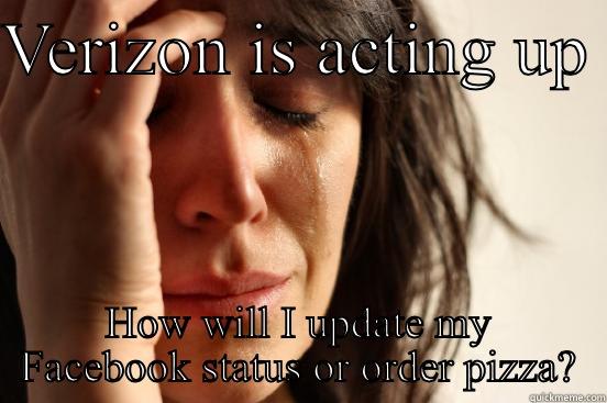 VERIZON IS ACTING UP  HOW WILL I UPDATE MY FACEBOOK STATUS OR ORDER PIZZA? First World Problems