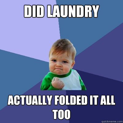 Did Laundry Actually folded it all too  Success Kid
