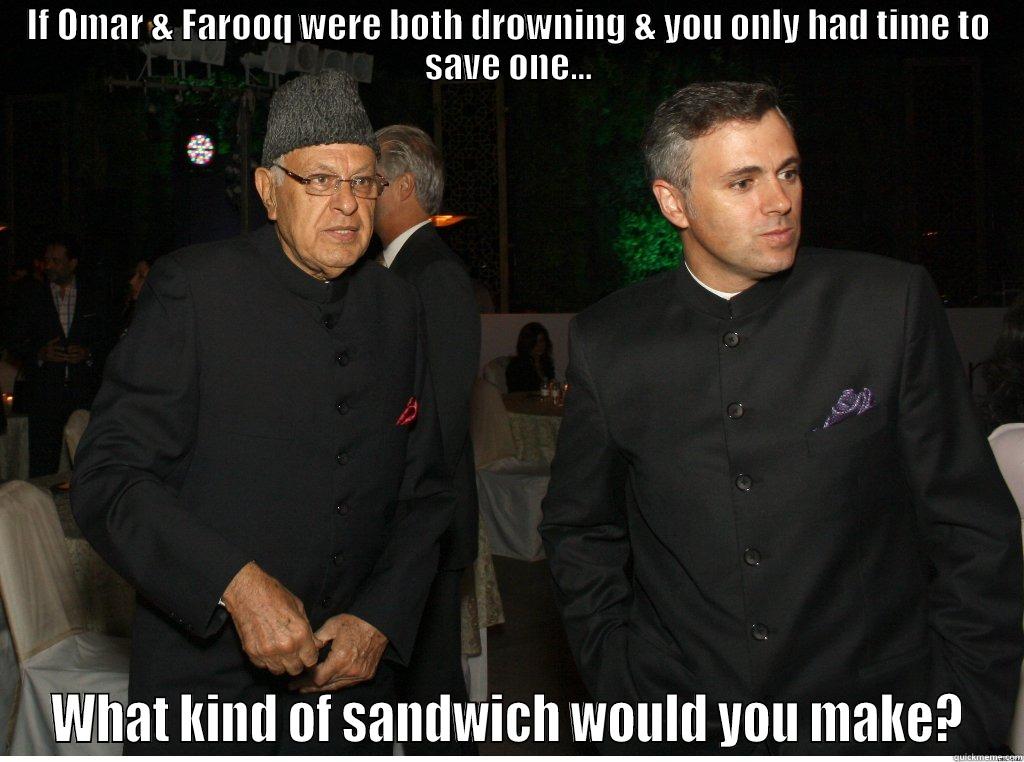 IF OMAR & FAROOQ WERE BOTH DROWNING & YOU ONLY HAD TIME TO SAVE ONE... WHAT KIND OF SANDWICH WOULD YOU MAKE? Misc