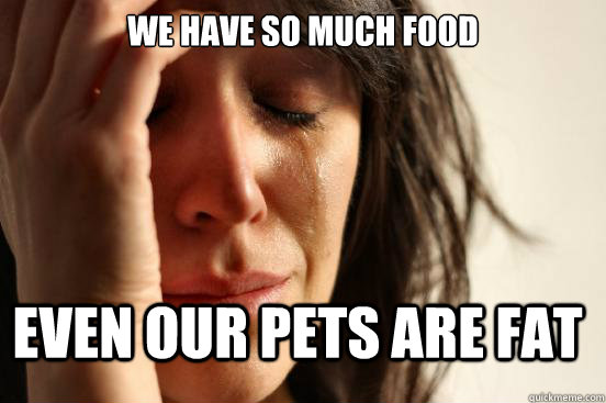 We have so much food Even our pets are fat  FirstWorldProblems