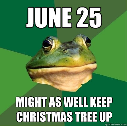 june 25 might as well keep christmas tree up - june 25 might as well keep christmas tree up  Foul Bachelor Frog