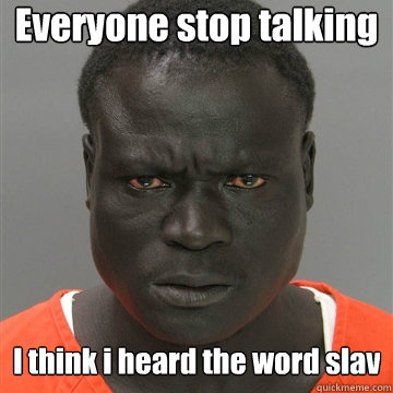 Everyone stop talking I think i heard the word slave  Harmless Black Guy