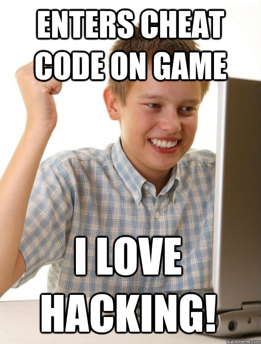 enters cheat code on game i love hacking! - enters cheat code on game i love hacking!  First Day on the Internet Kid
