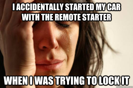 I accidentally started my car with the remote starter When I was trying to lock it  First World Problems