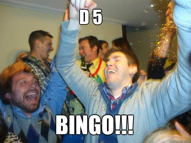 D 5 BINGO!!!  