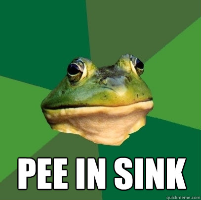  pee in sink  Foul Bachelor Frog