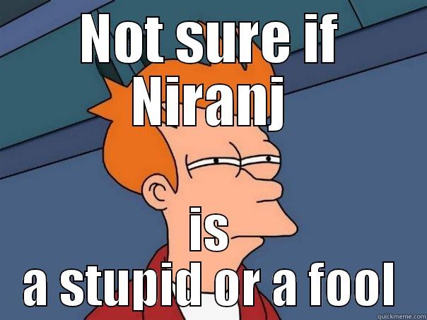 NOT SURE IF NIRANJ IS A STUPID OR A FOOL Futurama Fry