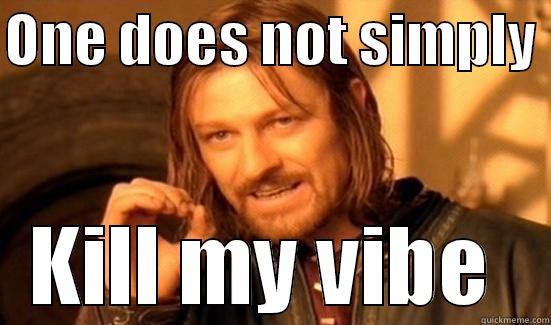vibe killer - ONE DOES NOT SIMPLY  KILL MY VIBE  Boromir