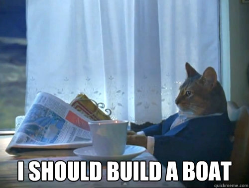  I should build a boat  The One Percent Cat