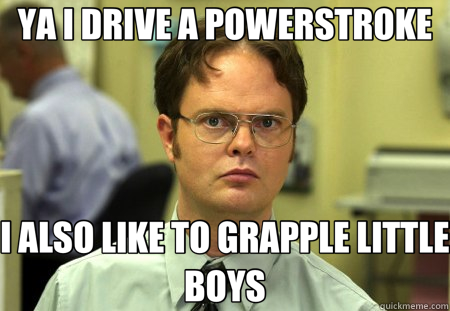 YA I DRIVE A POWERSTROKE I ALSO LIKE TO GRAPPLE LITTLE BOYS  Schrute