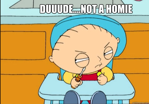 Duuude....not a homie - Duuude....not a homie  stewie griffin kills