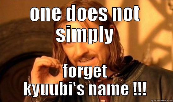 ONE DOES NOT SIMPLY FORGET KYUUBI'S NAME !!! Boromir