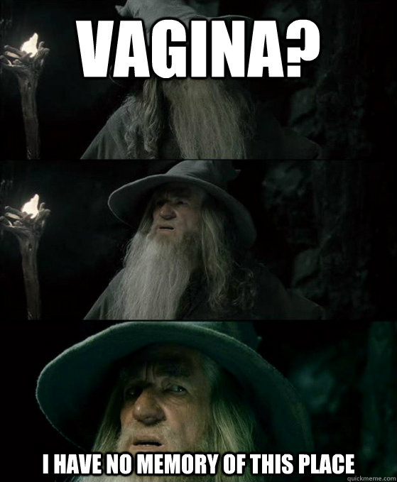 Vagina? I have no memory of this place   Confused Gandalf