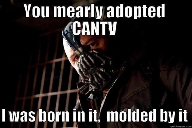 YOU MEARLY ADOPTED CANTV  I WAS BORN IN IT,  MOLDED BY IT Angry Bane