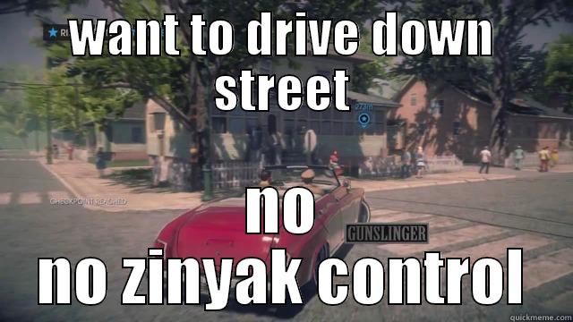 WANT TO DRIVE DOWN STREET NO NO ZINYAK CONTROL Misc