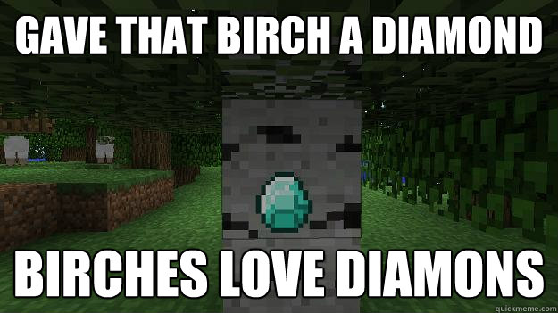 Gave that Birch a diamond birches love diamons  Bitches Love