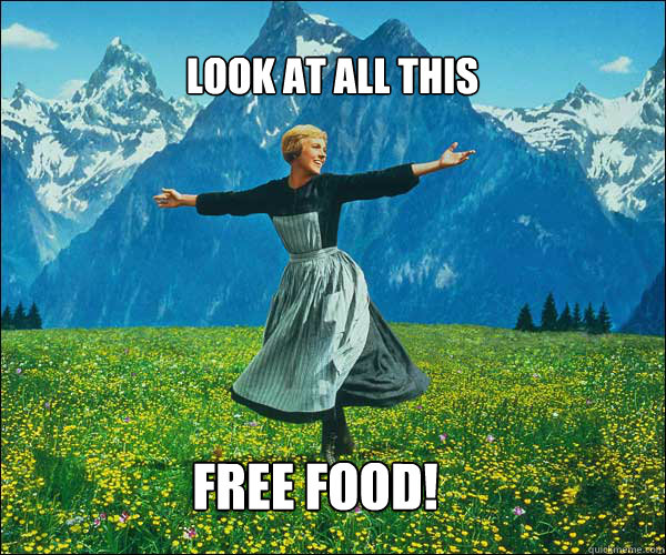 Look at all this  free food!  soundomusic