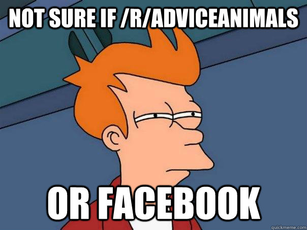 Not sure if /r/adviceanimals Or facebook  Futurama Fry