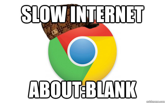 Slow internet about:blank  Scumbag Chrome