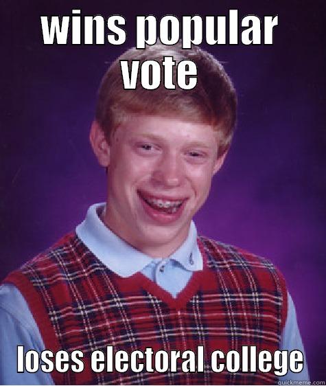 WINS POPULAR VOTE LOSES ELECTORAL COLLEGE Bad Luck Brian