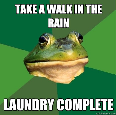take a walk in the rain laundry complete  Foul Bachelor Frog