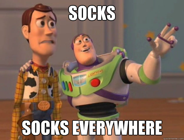 socks socks EVERYWHERE  Sunburns Everywhere