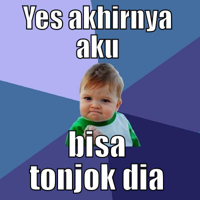 YES AKHIRNYA AKU BISA TONJOK DIA Success Kid