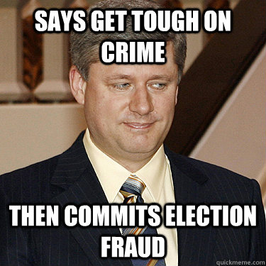 Says Get Tough on crime then commits election fraud  