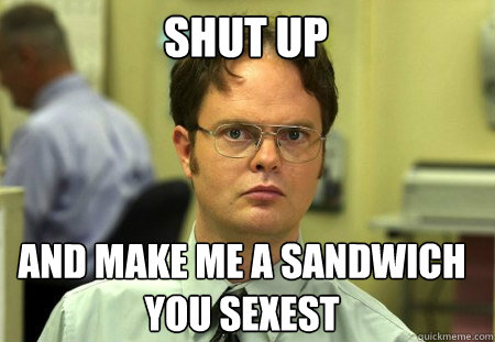 Shut up  and make me a sandwich you sexest   Schrute