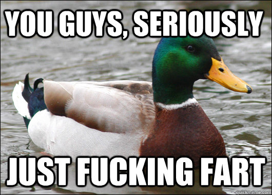 You Guys, seriously just fucking fart  Actual Advice Mallard
