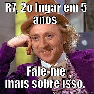 O JOVEM NOTÁVEL  - R7, 2O LUGAR EM 5 ANOS  FALE-ME MAIS SOBRE ISSO.  Condescending Wonka