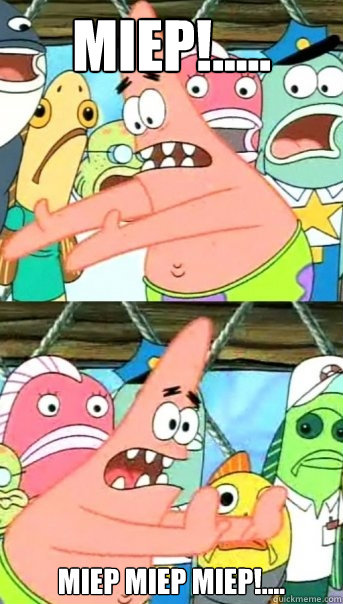 MIEP!..... 
MIEP MIEP MIEP!....  Push it somewhere else Patrick