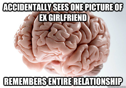 Accidentally sees one picture of ex girlfriend Remembers entire relationship - Accidentally sees one picture of ex girlfriend Remembers entire relationship  Scumbag Brain
