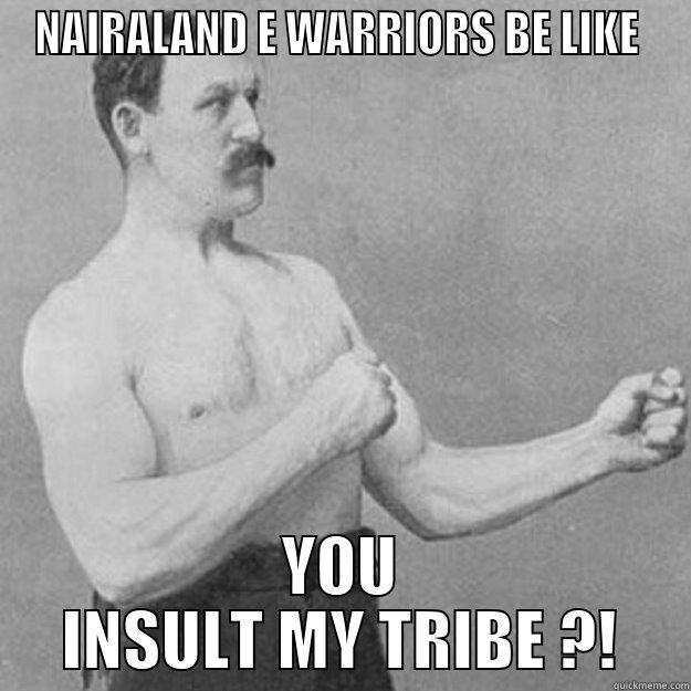 NAIRALAND E WARRIORS BE LIKE  YOU INSULT MY TRIBE ?! overly manly man