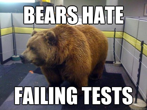 bears hate  failing tests  Office Grizzly