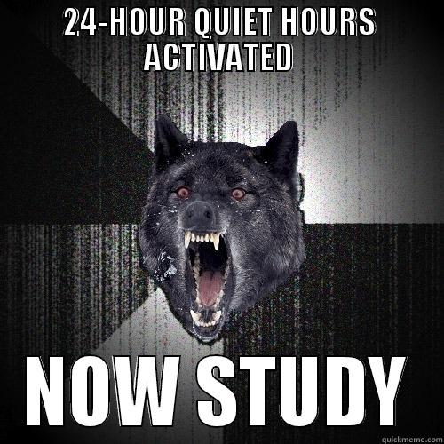 24-HOUR QUIET HOURS ACTIVATED NOW STUDY Insanity Wolf