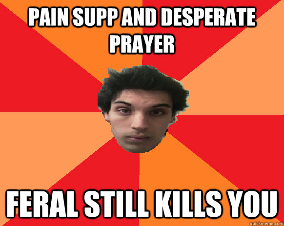 Pain Supp and Desperate Prayer Feral still kills you  Idiot WoW player