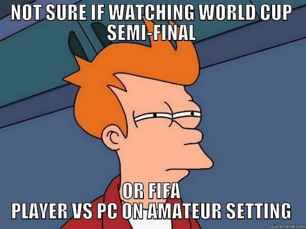 NOT SURE IF WATCHING WORLD CUP SEMI-FINAL OR FIFA PLAYER VS PC ON AMATEUR SETTING Futurama Fry