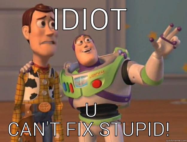 IDIOT U CAN'T FIX STUPID!  Toy Story