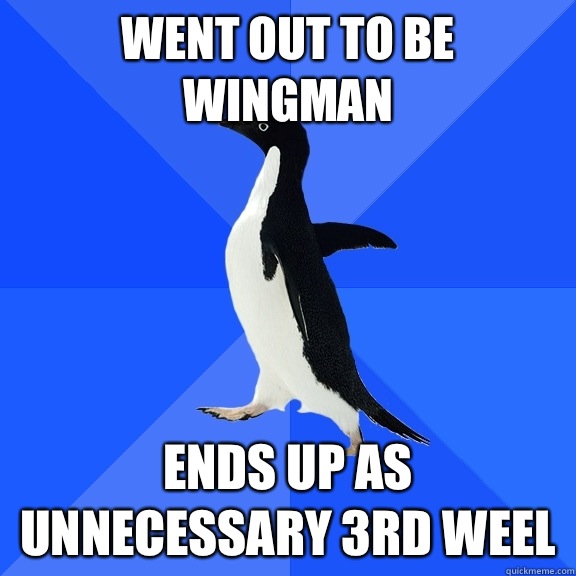 Went Out To Be Wingman Ends Up As Unnecessary 3rd Weel  Socially Awkward Penguin