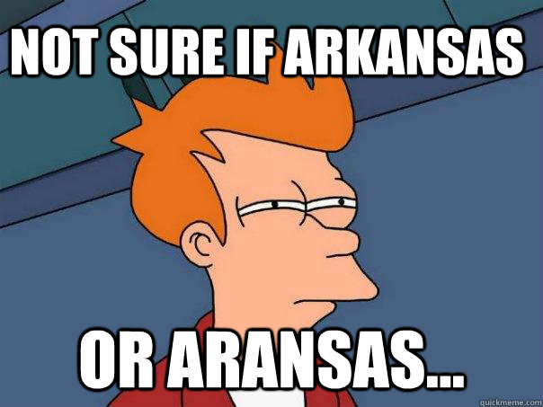 Not sure if Arkansas Or Aransas...  Futurama Fry