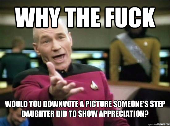 Why the fuck Would you downvote a picture someone's step daughter did to show appreciation?  Annoyed Picard HD