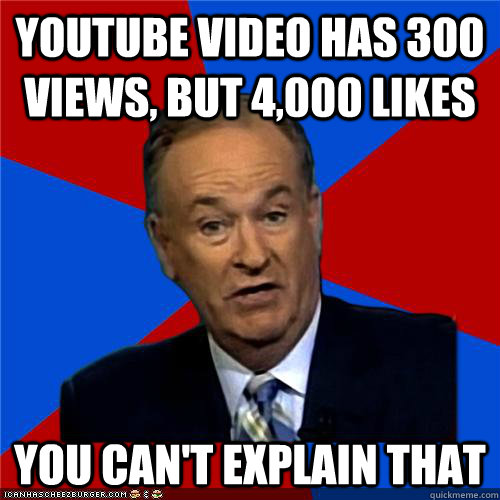 Youtube video has 300 views, but 4,000 likes You can't explain that  Bill OReilly