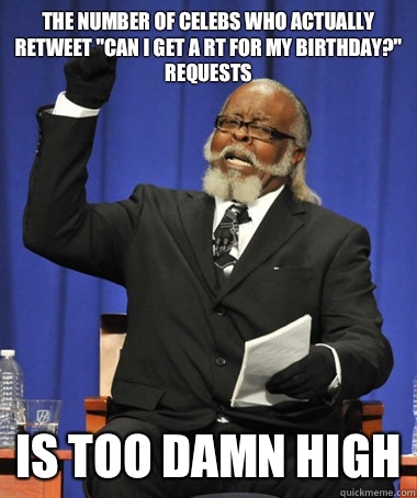 The number of celebs who actually retweet 