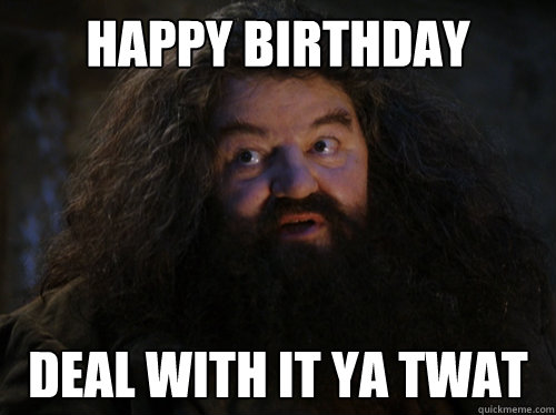 Happy Birthday DEAL WITH IT YA TWAT - Happy Birthday DEAL WITH IT YA TWAT  Birthday Hagrid