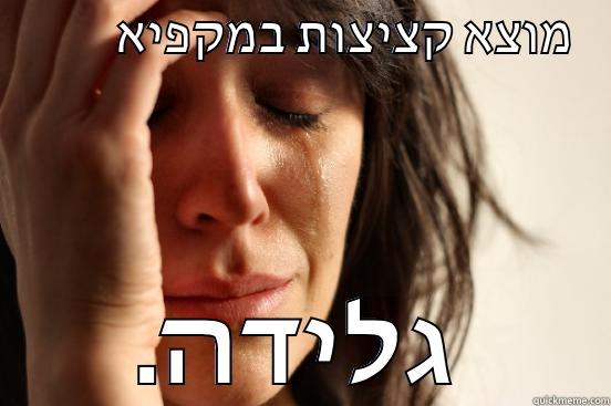           מוצא קציצות במקפיא .גלידה First World Problems