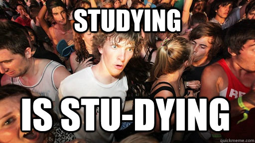 Studying is stu-dying  Sudden Clarity Clarence